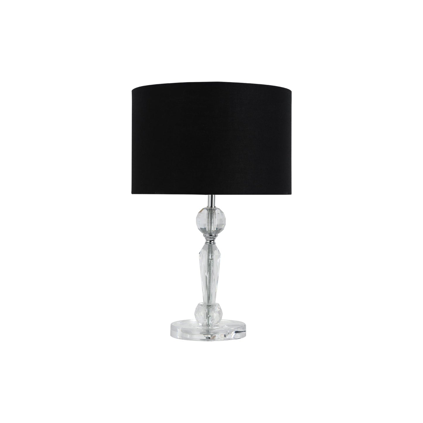 Acrylic Table Lamp with Black Drum Shade