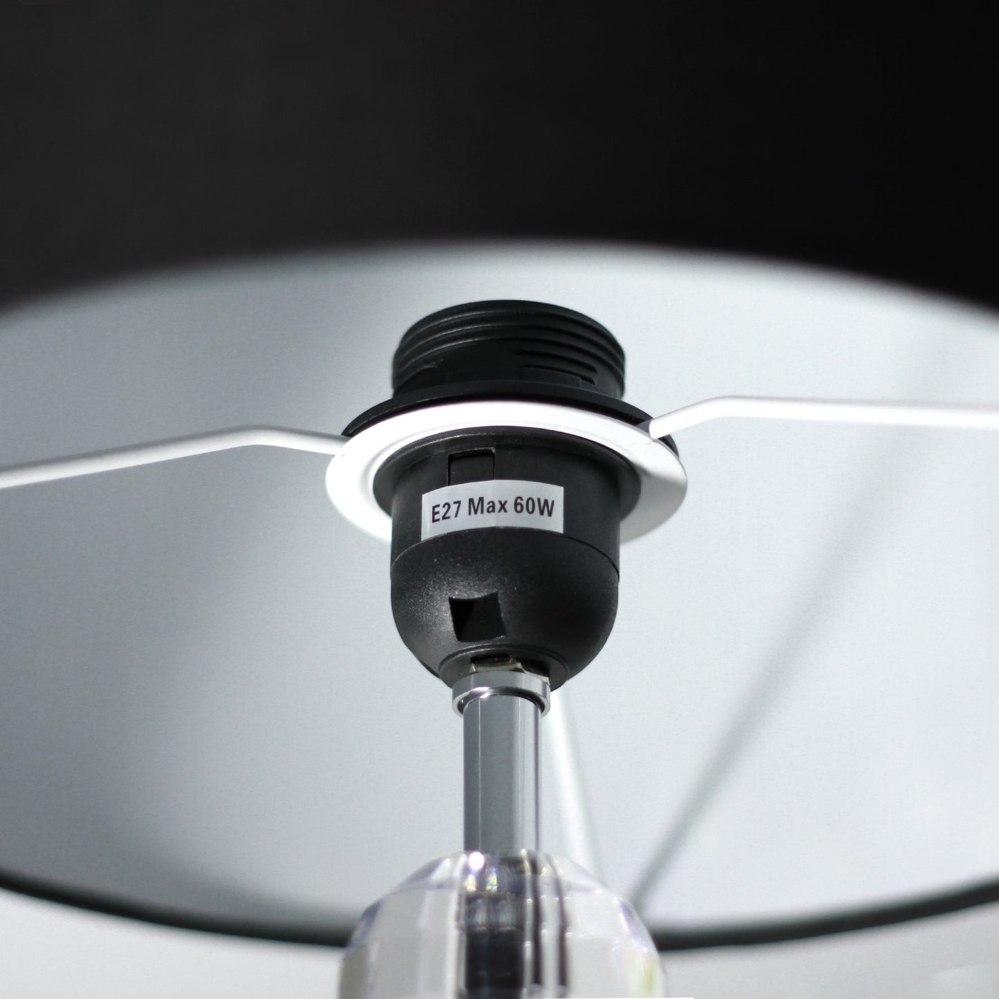 Acrylic Table Lamp with Black Drum Shade