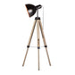 Vintage Industrial Tripod Floor Lamp with Adjustable Wood Frame