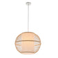 Tropical Boho Bamboo Sphere Pendant - Natural Woven Bell Shade Hanging Light