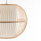 Tropical Boho Bamboo Sphere Pendant - Natural Woven Bell Shade Hanging Light
