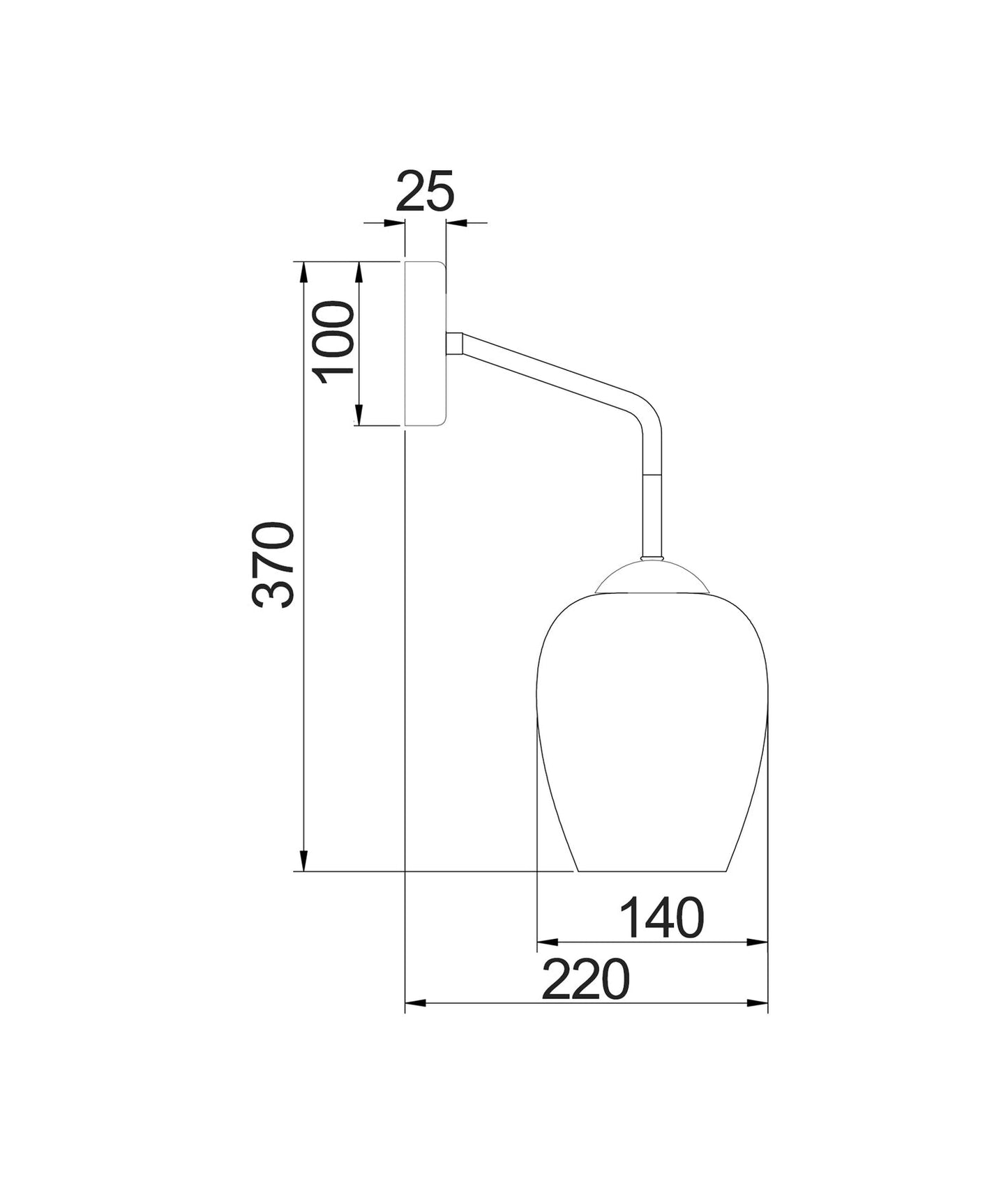 Interior Wine Glass Shape with Colour Fading Effect Wall Light